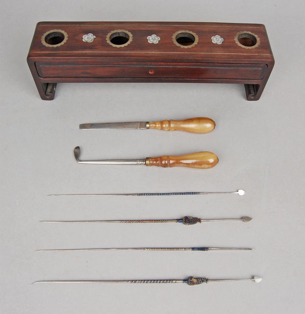 图片[1]-opium equipment; spatula; knife; stand; key; bowl BM-As1885-1227.82.a-h-China Archive