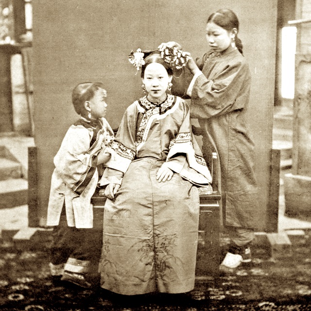 图片[1]-Old photos of purdah women in the late Qing Dynasty-China Archive