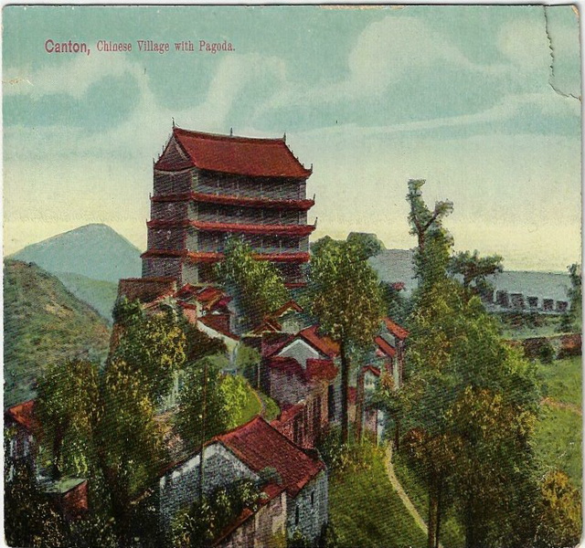 图片[1]-A group of colorful photos of Guangzhou’s charming scenery on old postcards in the late Qing Dynasty-China Archive