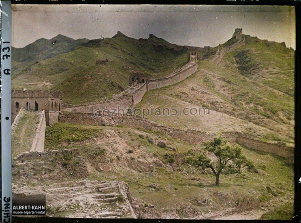 图片[4]-Photographed by Kahn in 1913, an old color photo of the Great Wall in Badaling, Beijing-China Archive