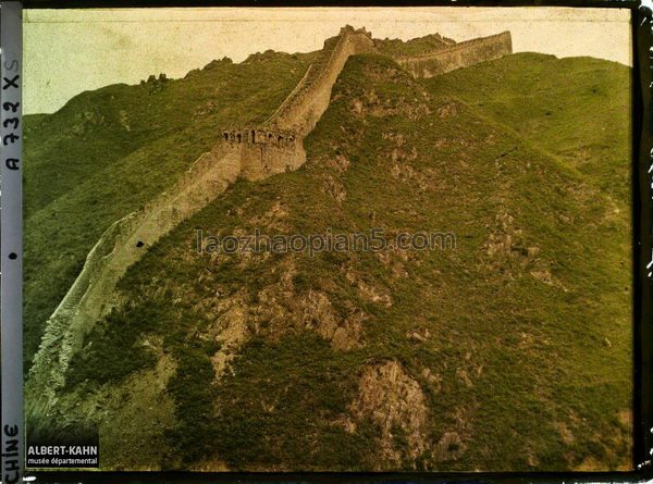 图片[1]-Photographed by Kahn in 1913, an old color photo of the Great Wall in Badaling, Beijing-China Archive