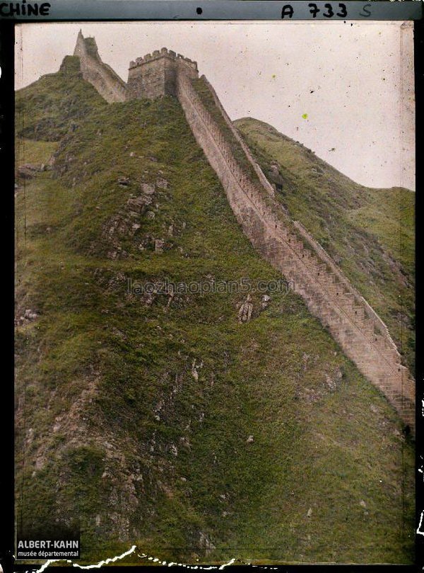 图片[5]-Photographed by Kahn in 1913, an old color photo of the Great Wall in Badaling, Beijing-China Archive