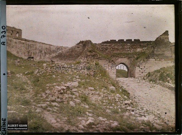 图片[3]-Photographed by Kahn in 1913, an old color photo of the Great Wall in Badaling, Beijing-China Archive