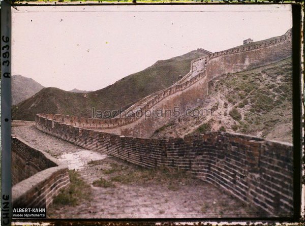 图片[8]-Photographed by Kahn in 1913, an old color photo of the Great Wall in Badaling, Beijing-China Archive