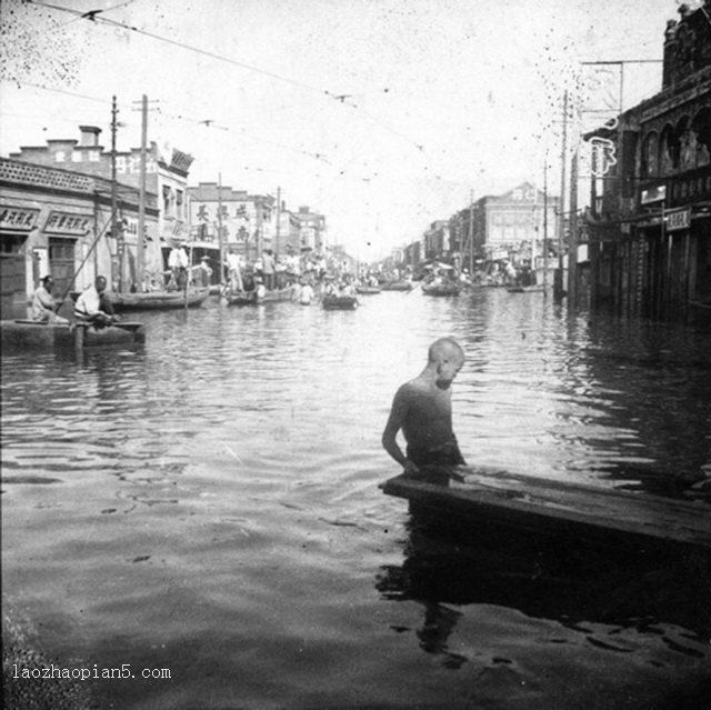 图片[1]-Tianjin Flood in 1939, 80% of the areas were rowed in Yancheng-China Archive