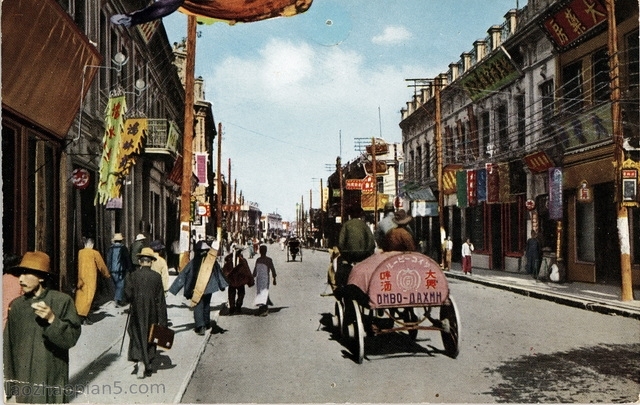 抗战期间日本发行的明信片：哈尔滨彩色影像