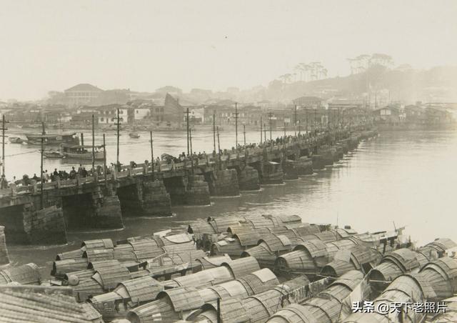 1927年福州老照片 90年前的福寿桥 洪山桥 白塔寺