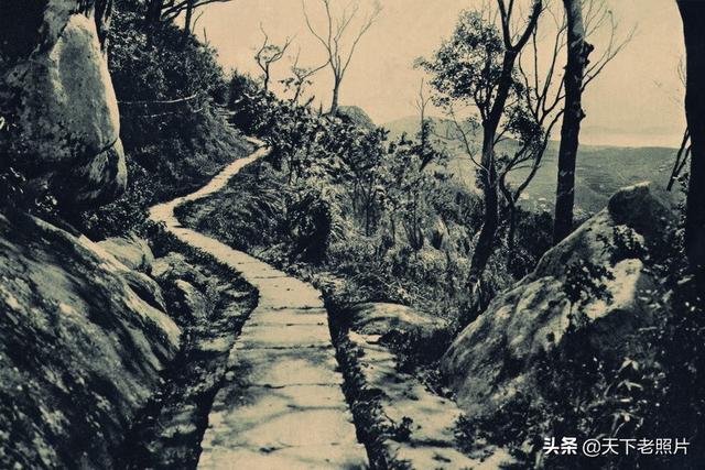 1929年的海天佛国普陀山 主山佛顶山的美丽风光旧影像